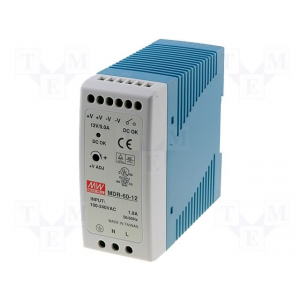 Изображение Блок питания на DIN рейку MDR-60-5