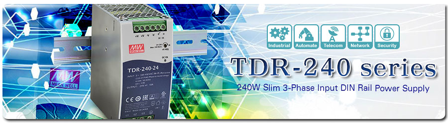 TDR-240 - новые трехфазные источники питания на DIN-рейку мощностью 240Вт